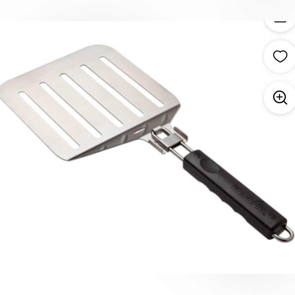 Spatula LARGE Stainless Steel Slotted Pizza Grilling Turner Char-Broil Folding